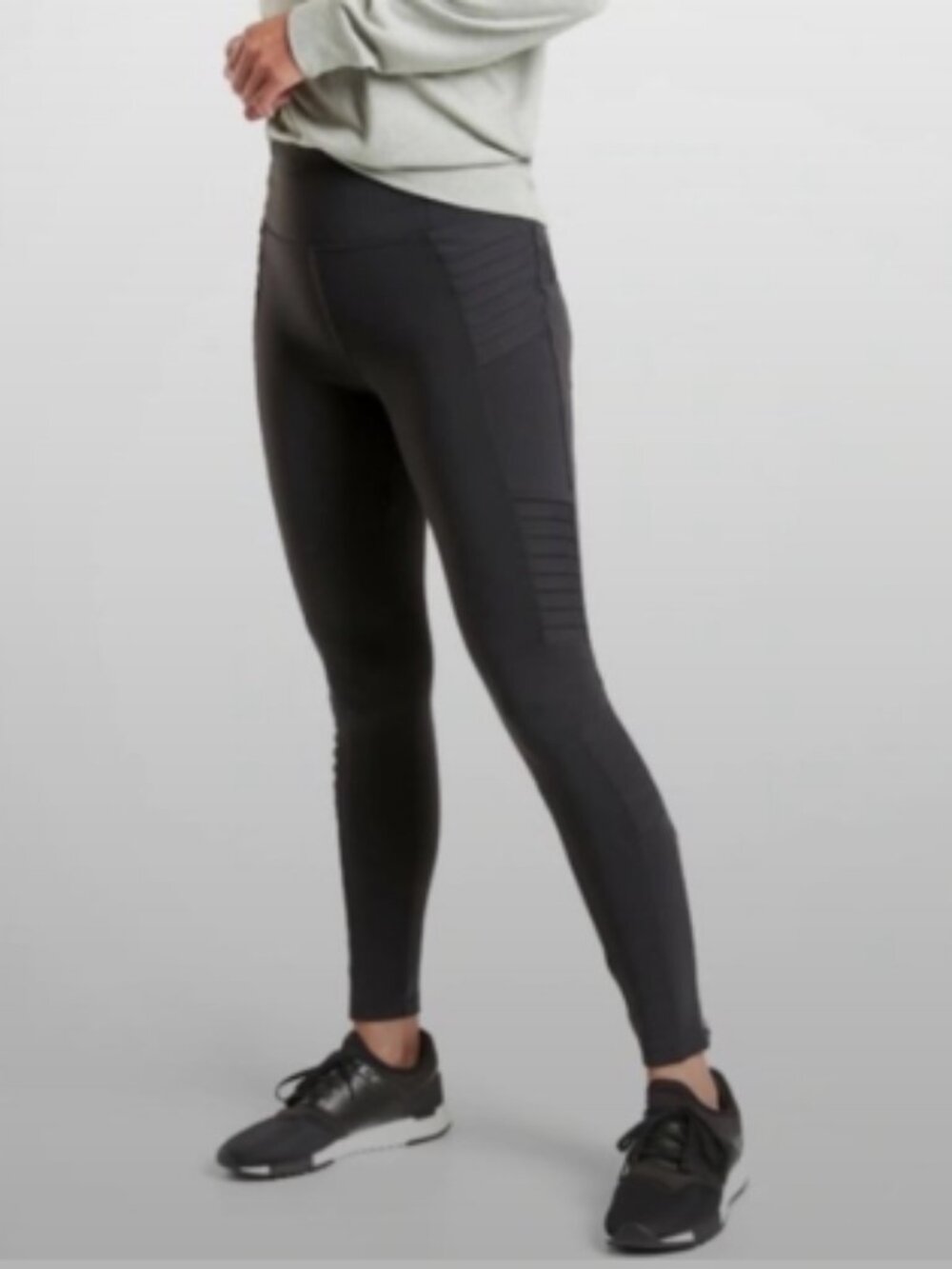 Athleta Black High-Waist Moto Leggings